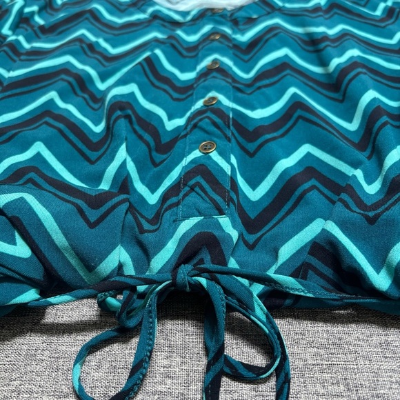 Plus size 4 Teal Black Chevron Dress Merona - Picture 9 of 9